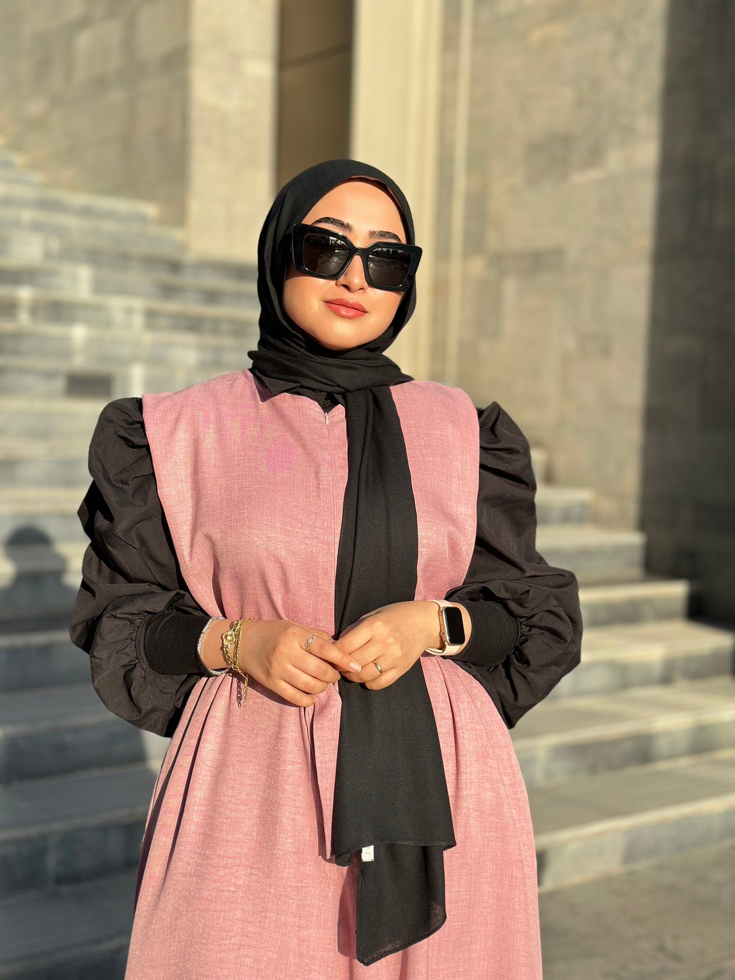 Sleeveless Linen jumpsuit in pink