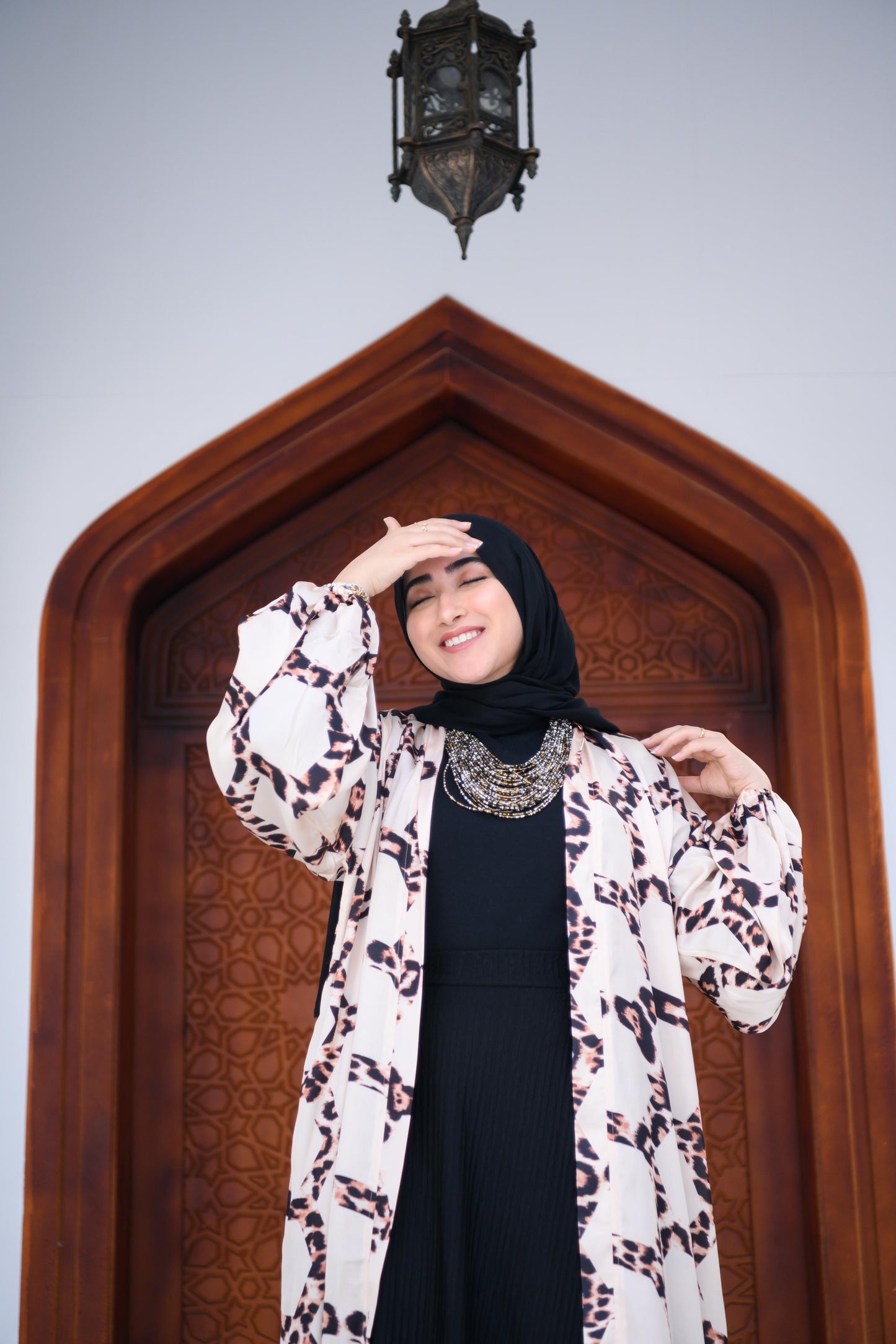 Satin Tiger Print Cardigan