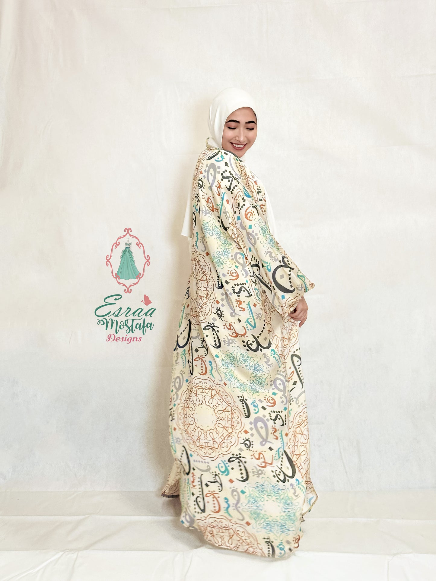 islamic pattern satin cardigan