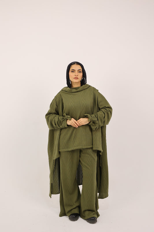 OLIVE KNITWEAR SET